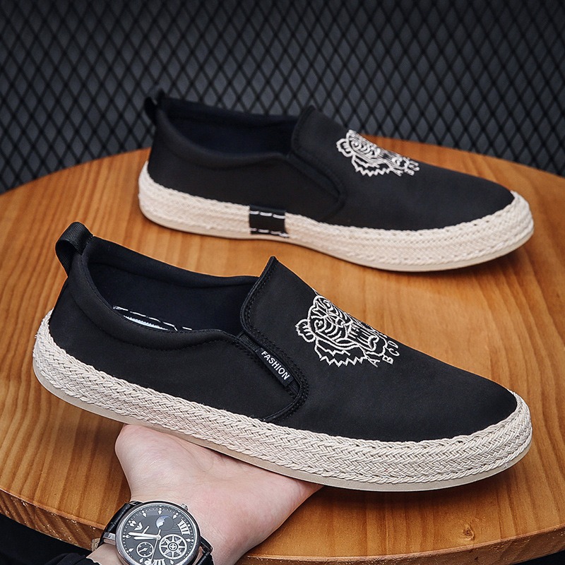 Men'S Shoes Loafers Casual - Preto sapatos respiráveis para homem mocassins