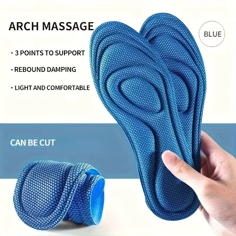 Men'S Shoes With Memory Foam - 4 PCS Palmilhas de Massagem Esportiva