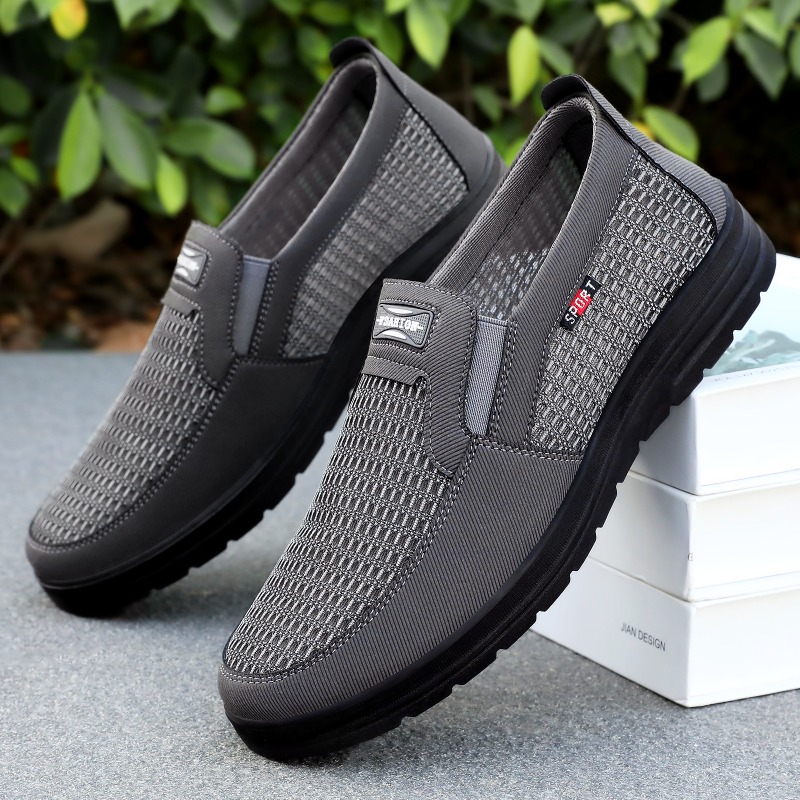Men'S Shoes Loafers Casual - Sapatos masculinos de malha respirável, com