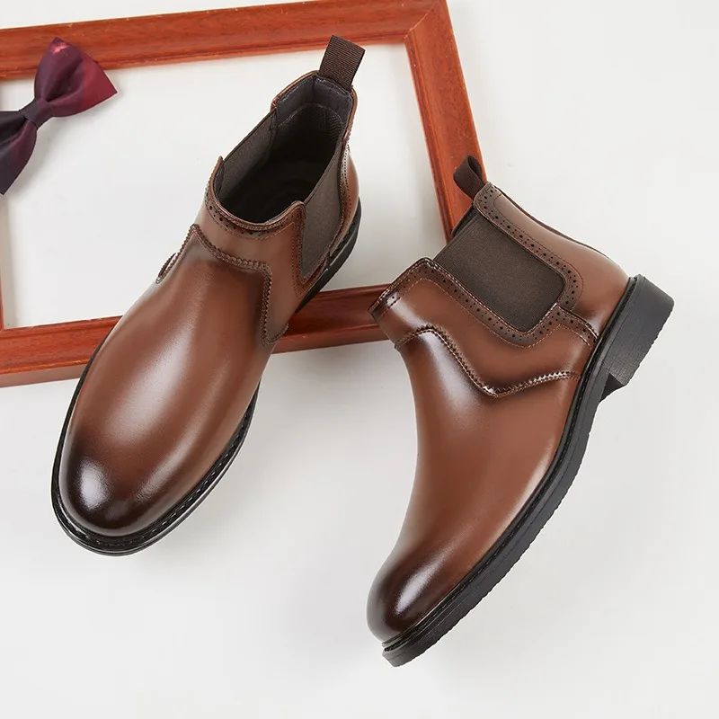 Men Shoes Oxford - Botas oxford de couro masculinas vintage
