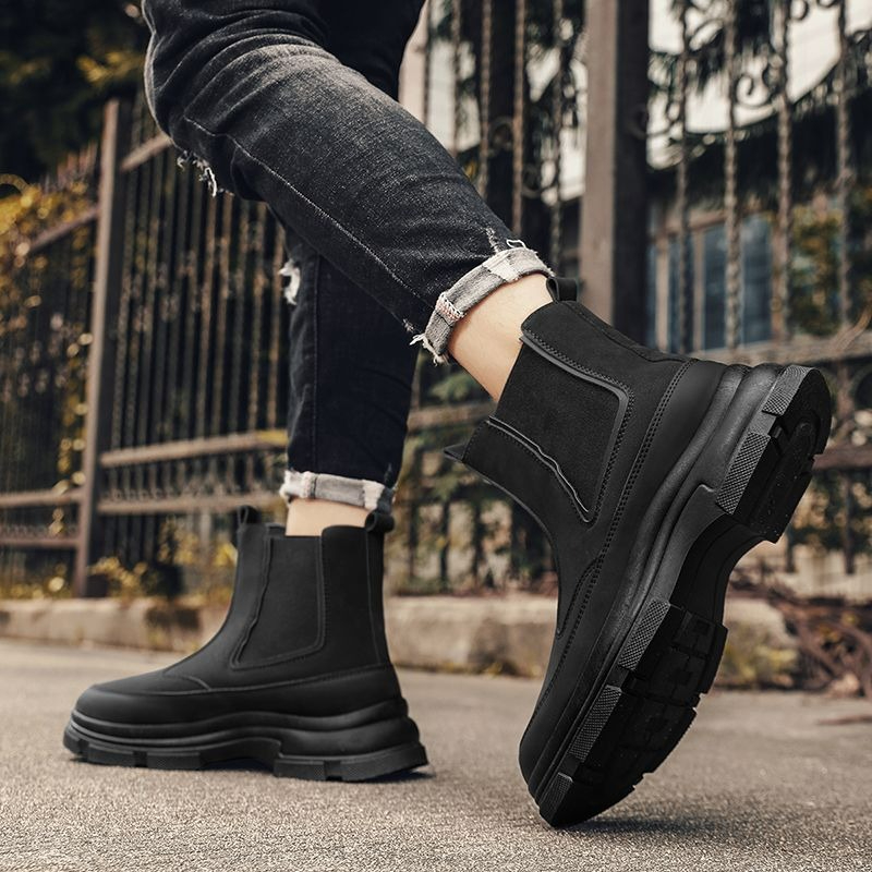 Men Shoes Online - Botas Chelsea Masculinas Estilo Britânico Cano