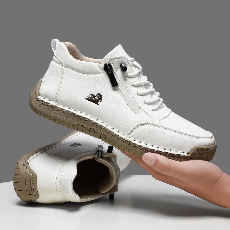 Men Shoes Marks - Tênis feminino de couro artesanal sapatos