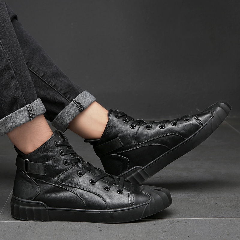 Botas Curtas Casuais de Couro  - Men'S Shoes Loafers Casual avaliação e preço