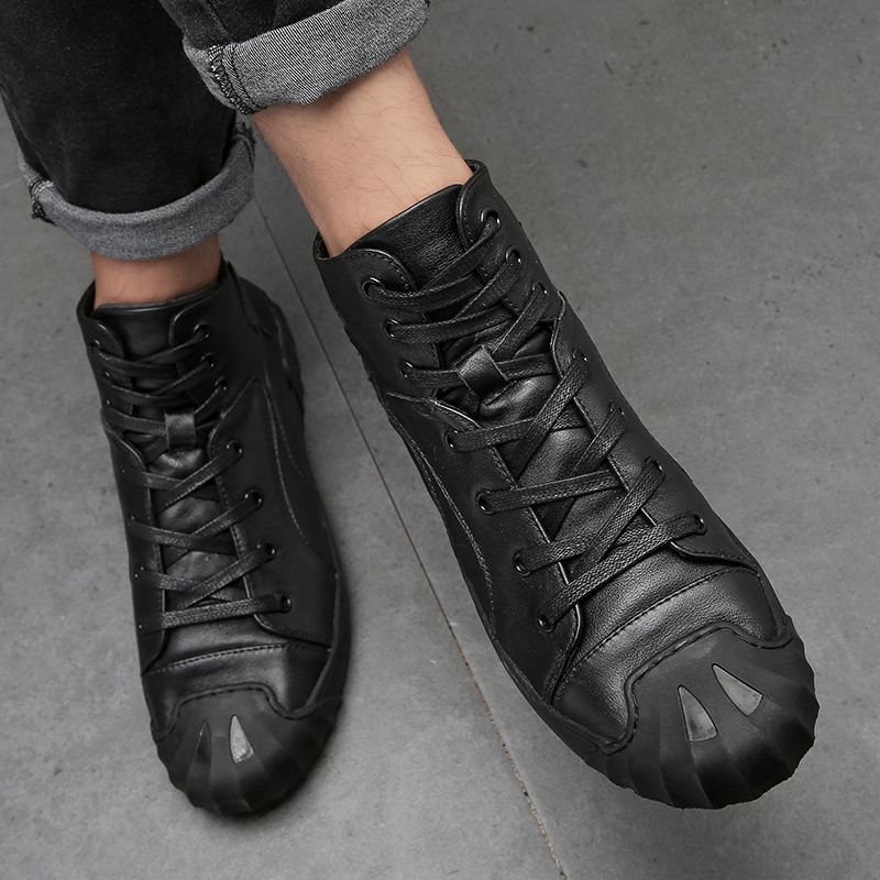 Botas Curtas Casuais de Couro  - Men'S Shoes Loafers Casual avaliação e preço