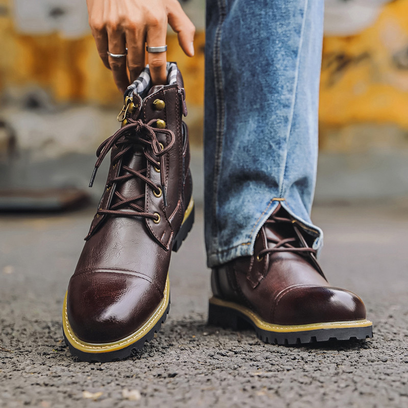 Botas de Couro Masculinas de M - Men Shoes Oxford avaliação e preço